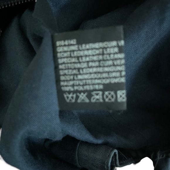 Claudia Strater Maura Women's Blue Leather Jacket Size 44 - Picture 5 of 6